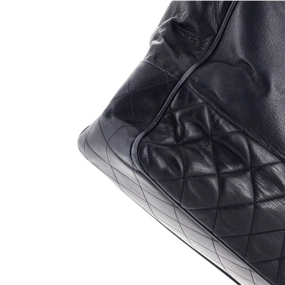 Auth Chanel Vintage Shopping Tote Lambskin Large Blue - Picture 6 of 8